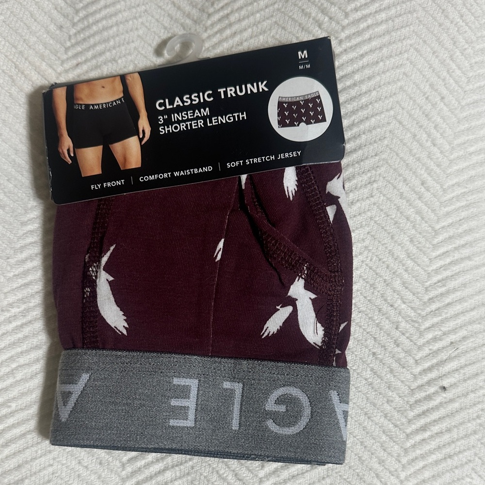 Aerie Men's Boxer Briefs - Burgundy and Gray